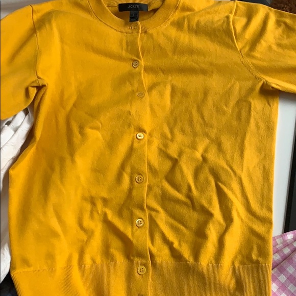 J Crew Cardigan Button up Small yellow/gold - Picture 6 of 8